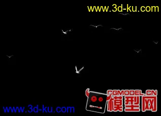 3D打印模型带飞行动作的鸟群的图片