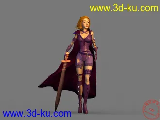 3D打印模型高细节酷酷的披风美女！的图片