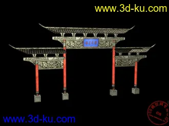 3D打印模型偶的太极牌坊的图片