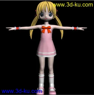 3D打印模型发一个重poser中导出的卡通小美女~！的图片