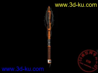 3D打印模型游戏道具  一把武器的图片