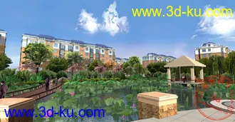 3D打印模型小区的中央花园的图片