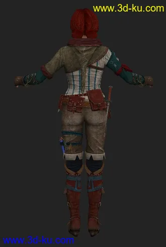 3D打印模型巫师2-刺客之王女主角@Triss（女巫）T-Pose的图片