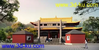 3D打印模型道观的图片