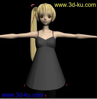 3D打印模型从POSER中抱出的卡通美女喜欢的拿去把~！！的图片