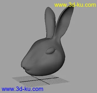 3D打印模型刚学Maya做的兔子头的图片