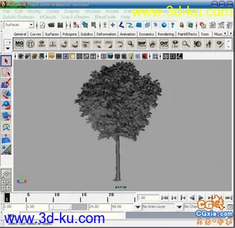3D打印模型10棵maya精致高模的树（附加材质贴图）的图片