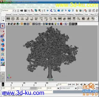 3D打印模型10棵maya精致高模的树（附加材质贴图）的图片