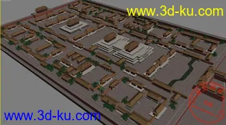 故宫午门模型（带贴图）---大型建筑群的图片