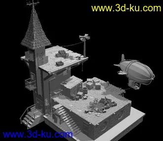 3D打印模型玛雅做的场景练习的图片