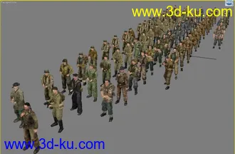 3D打印模型76个二战游戏人物低模的图片