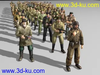 3D打印模型76个二战游戏人物低模的图片