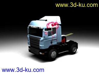 3D打印模型集装箱卡车低模 附带动画的图片