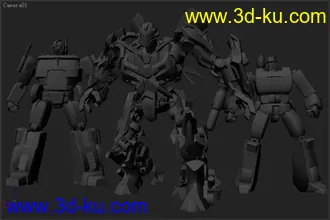 高精度变形金刚3D模型的图片