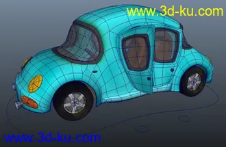 3D打印模型MAYA_poly低模卡通汽车(有简单绑定)的图片