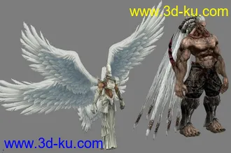 3D打印模型天使恶魔的图片