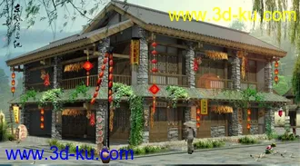 3D打印模型峨眉山七里坪风情小镇6号楼的图片
