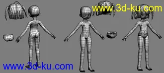 3D打印模型虹原茵可(虹原いんく)身体素模修改 max9 +OBJ的图片