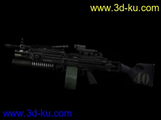 3D打印模型加装榴弹发射器的M249，绝对有细节！的图片