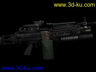 3D打印模型加装榴弹发射器的M249，绝对有细节！的图片