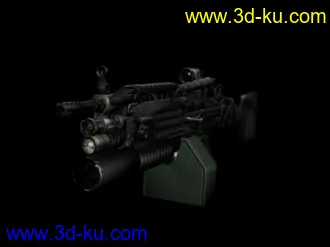 3D打印模型加装榴弹发射器的M249，绝对有细节！的图片