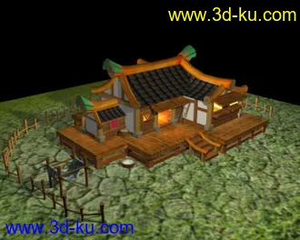 3D打印模型上课做的游戏场景房子、试着画了下贴图、的图片