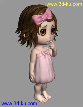 3D打印模型个人作品-小女孩--骨骼-表情-贴图的图片