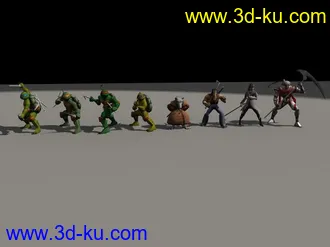 一套忍着神龟模型的图片