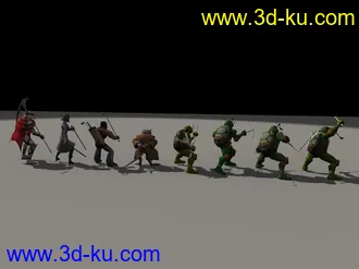 一套忍着神龟模型的图片