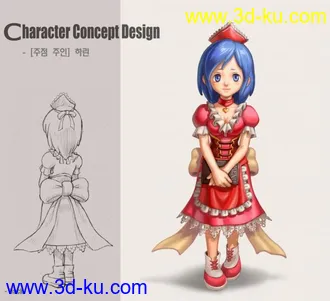 3D打印模型可爱卡通MM的图片