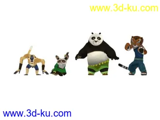3D打印模型功夫熊猫几个主角的图片