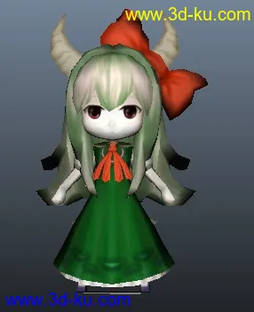 3D打印模型牛角的小女孩的图片