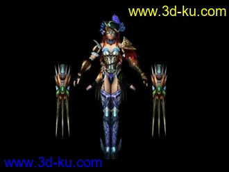 3D打印模型神泣白精灵刺客邪克罗套装＋武器(蜥蜴利爪)的图片