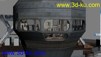 3D打印模型巨型汽艇，内外完整，其实是一个完整的关卡，里边可以走的。的图片