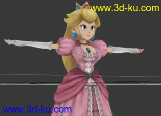 3D打印模型超级碧姬公主 - Super Princess Peach的图片