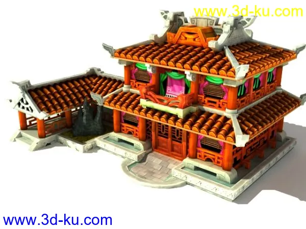 3D古代建筑模型的图片1