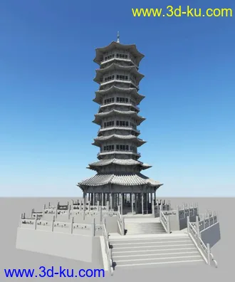 3D打印模型7层塔的图片