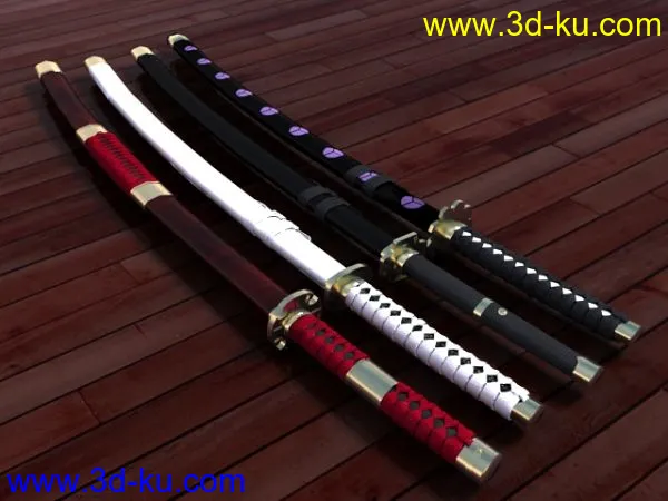 海贼王_罗罗诺亚·索隆的四把刀以及数把日本刀模型的图片3