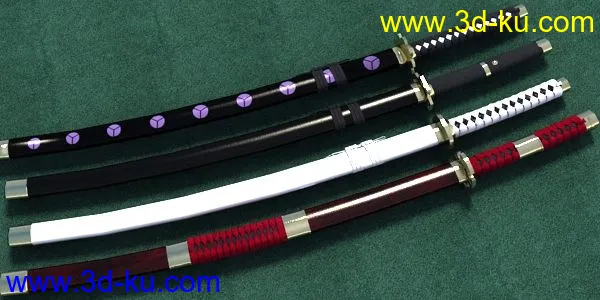 海贼王_罗罗诺亚·索隆的四把刀以及数把日本刀模型的图片4