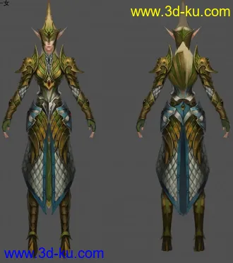 3D打印模型神魔大陆_佣兵_精灵战士女中级的图片