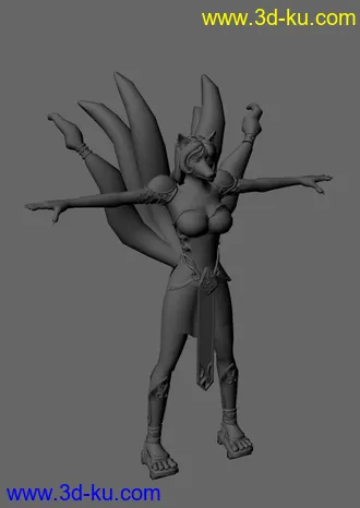 3D打印模型maya 尾狐简模的图片