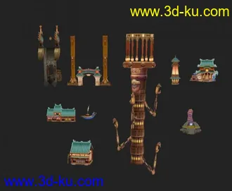 3D打印模型新游戏的一套场景01的图片