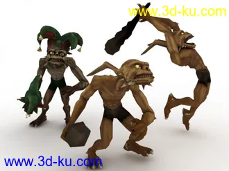 3D模型怪物游戏人物一个，野蛮怪兽，下载后开始战斗！的图片