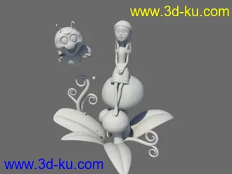 3D打印模型小蜜蜂和小女孩的图片