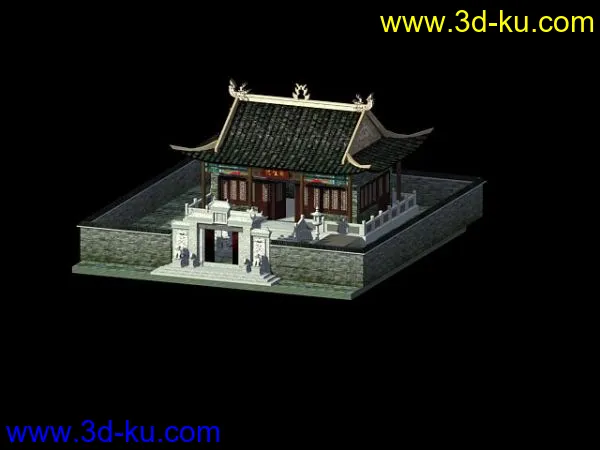 小寺庙一个模型的图片1