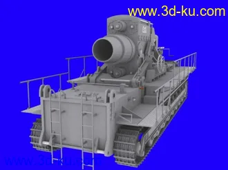 3D打印模型二战德国大臼炮车 max格式的图片
