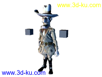 3D打印模型牛仔警察绑定全可动画的图片
