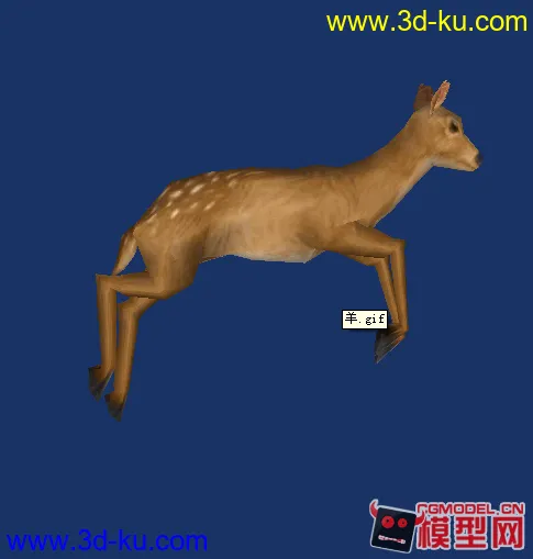 小鹿模型，带贴图绑定和动作的图片1