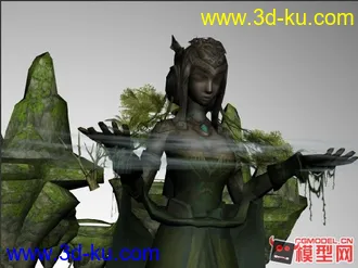 3D打印模型庞大的女石像漂亮场景的图片
