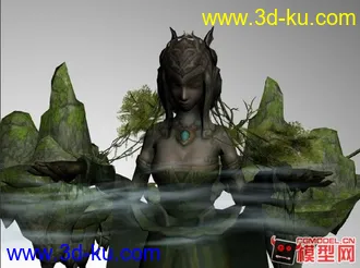 3D打印模型庞大的女石像漂亮场景的图片